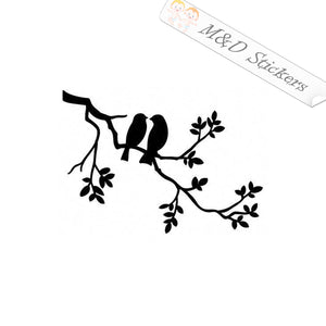 2x Birds on a branch Vinyl Decal Sticker Different colors & size for Cars/Bikes/Windows