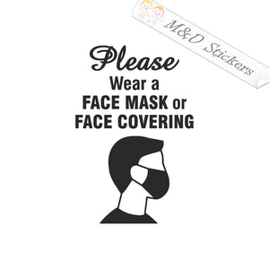 Please Wear a Face mask (4.5" - 30") Vinyl Decal in Different colors & size for Cars/Bikes/Windows