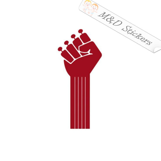 2x Bass Guitar Raised Fist Vinyl Decal Sticker Different colors & size for Cars/Bikes/Windows