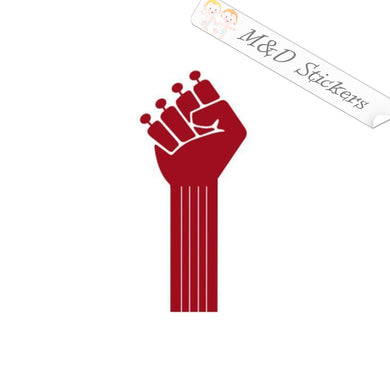 2x Bass Guitar Raised Fist Vinyl Decal Sticker Different colors & size for Cars/Bikes/Windows