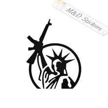 2x US Statue of Liberty and a gun Vinyl Decal Sticker Different colors & size for Cars/Bikes/Windows