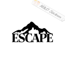 2x Escape to Mountains Vinyl Decal Sticker Different colors & size for Cars/Bikes/Windows