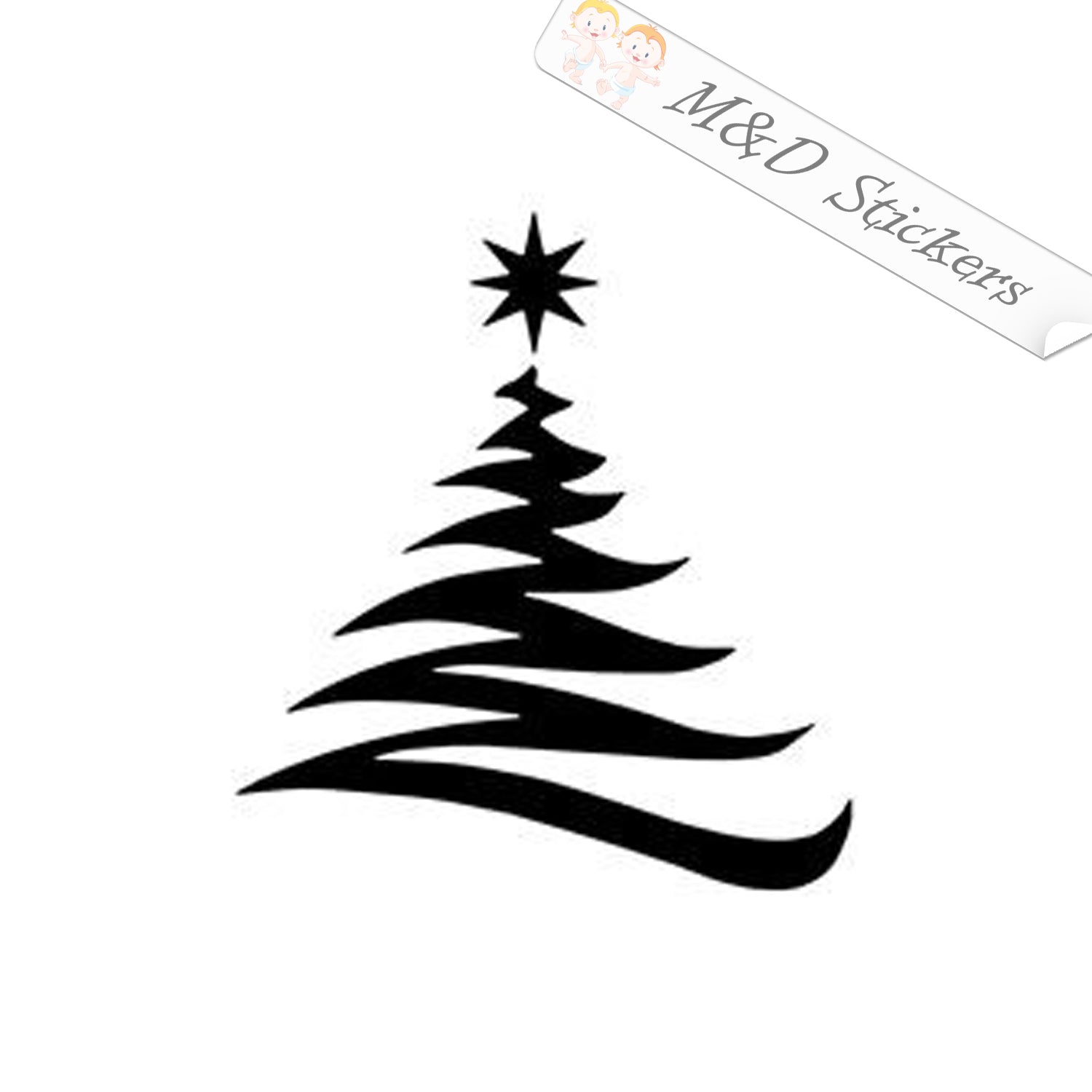 3 Christmas Tree Stickers, Merry Christmas Sticker, Christmas Stickers,  Holiday Stickers, Christmas Tree Decal, Tree Stickers, 064 