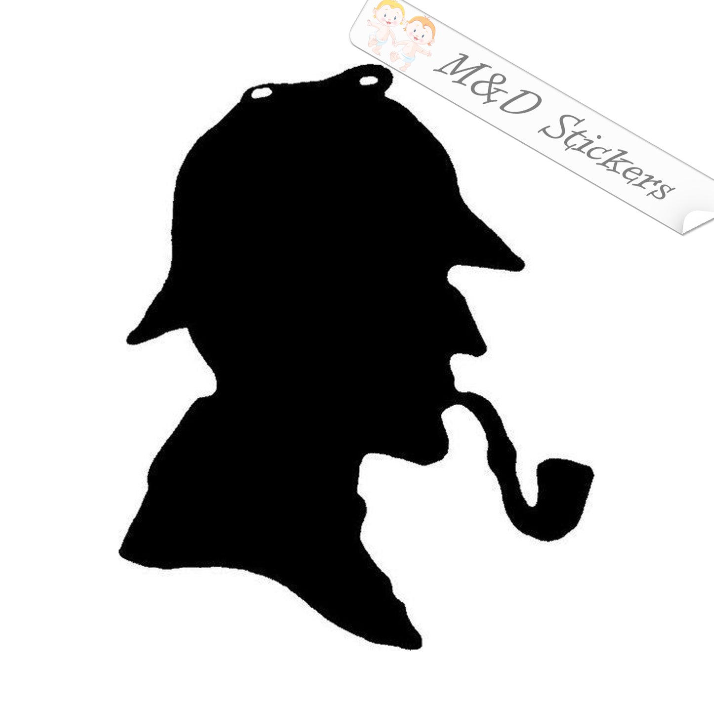 Sherlock Holmes silhouette (4.5" - 30") Vinyl Decal in Different colors & size for Cars/Bikes/Windows