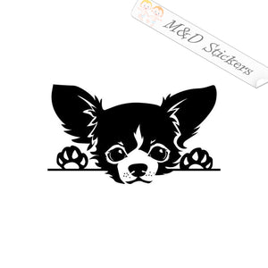 2x Peaking Chihuahua Vinyl Decal Sticker Different colors & size for Cars/Bikes/Windows