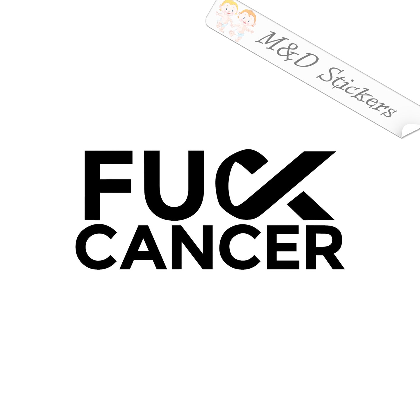 2x Fuck Fck F*ck Cancer Vinyl Decal Sticker Different colors & size for Cars/Bikes/Windows