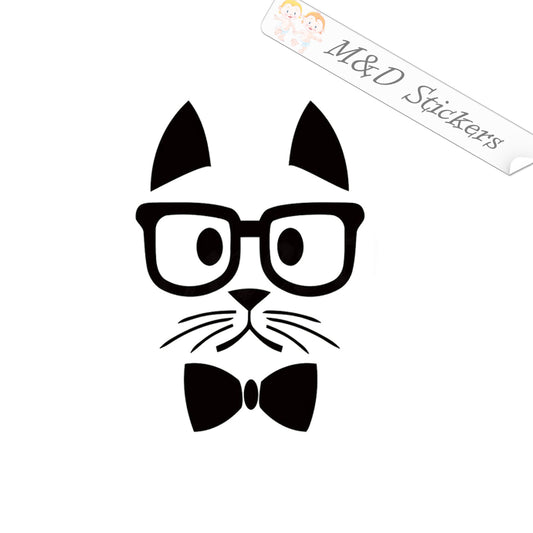2x Fancy hipster cat Vinyl Decal Sticker Different colors & size for Cars/Bikes/Windows