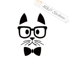 2x Fancy hipster cat Vinyl Decal Sticker Different colors & size for Cars/Bikes/Windows