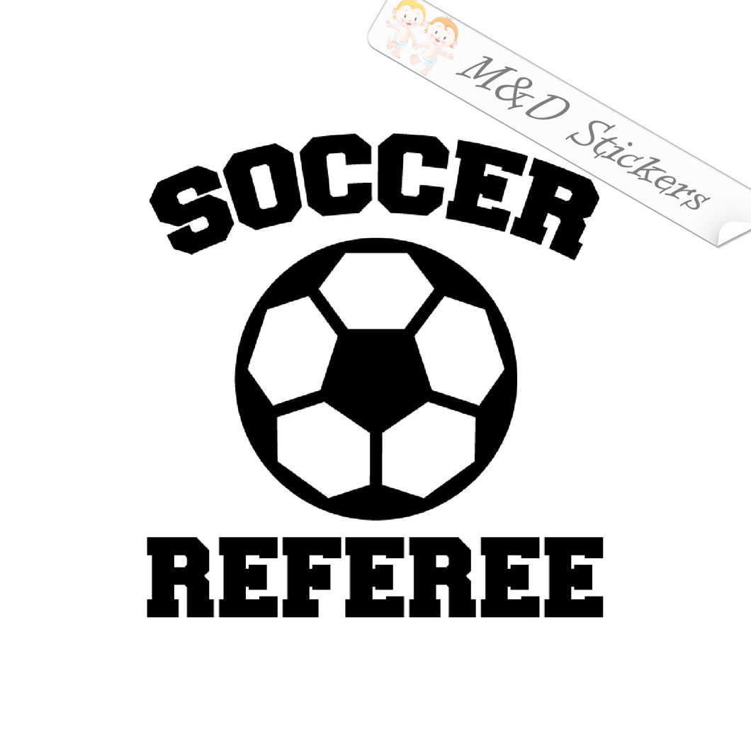 2x Soccer Referee Vinyl Decal Sticker Different colors & size for Cars/Bikes/Windows