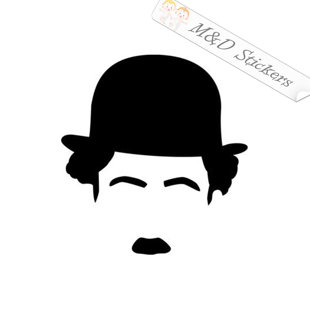2x Charlie Chaplin Vinyl Decal Sticker Different colors & size for Cars/Bikes/Windows
