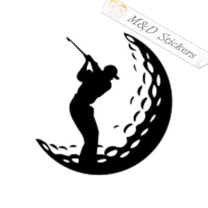 Golf player (4.5" - 30") Vinyl Decal in Different colors & size for Cars/Bikes/Windows