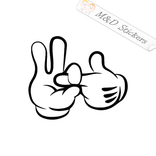 Mickey Mouse Glove Hands Sex (4.5" - 30") Vinyl Decal in Different colors & size for Cars/Bikes/Windows