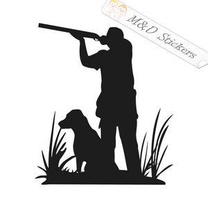 Dog and a hunter (4.5" - 30") Vinyl Decal in Different colors & size for Cars/Bikes/Windows