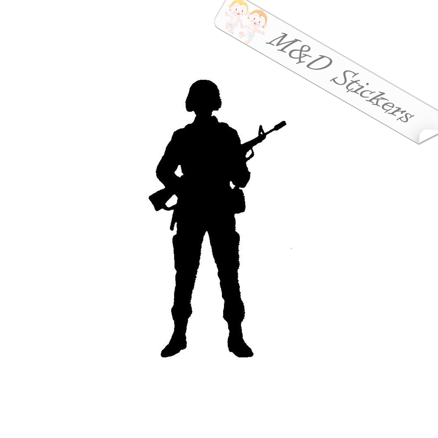 2x Soldier Vinyl Decal Sticker Different colors & size for Cars/Bikes/Windows