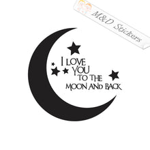 2x Love you to the moon and back Vinyl Decal Sticker Different colors & size for Cars/Bikes/Windows