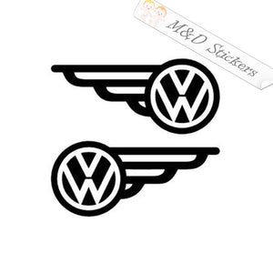 2x Volkswagen wings Logo Vinyl Decal Sticker Different colors & size for Cars/Bikes/Windows