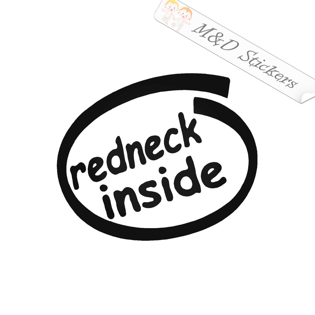 2x Redneck inside Vinyl Decal Sticker Different colors & size for Cars/Bikes/Windows