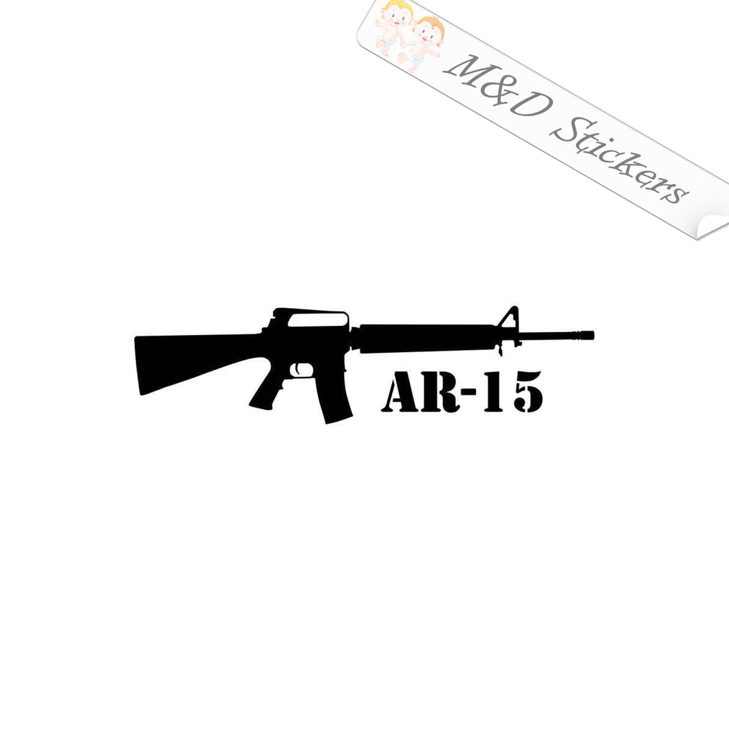 2x AR-15 Automatic weapon Vinyl Decal Sticker Different colors & size for Cars/Bikes/Windows