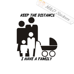 2x Keep the distance - Baby on board Vinyl Decal Sticker Different colors & size for Cars/Bikes/Windows
