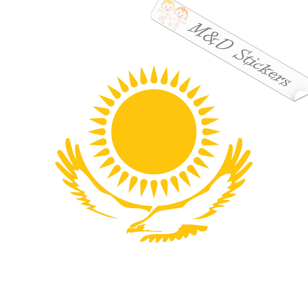 2x Kazakhstan eagle and sun Flag Vinyl Decal Sticker Different colors & size for Cars/Bikes/Windows