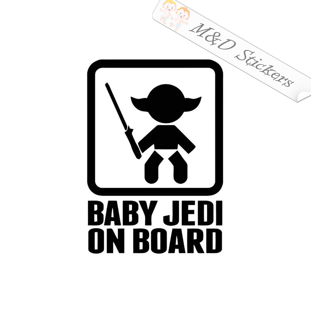 2x Baby Jedi on board Vinyl Decal Sticker Different colors & size for Cars/Bikes/Windows