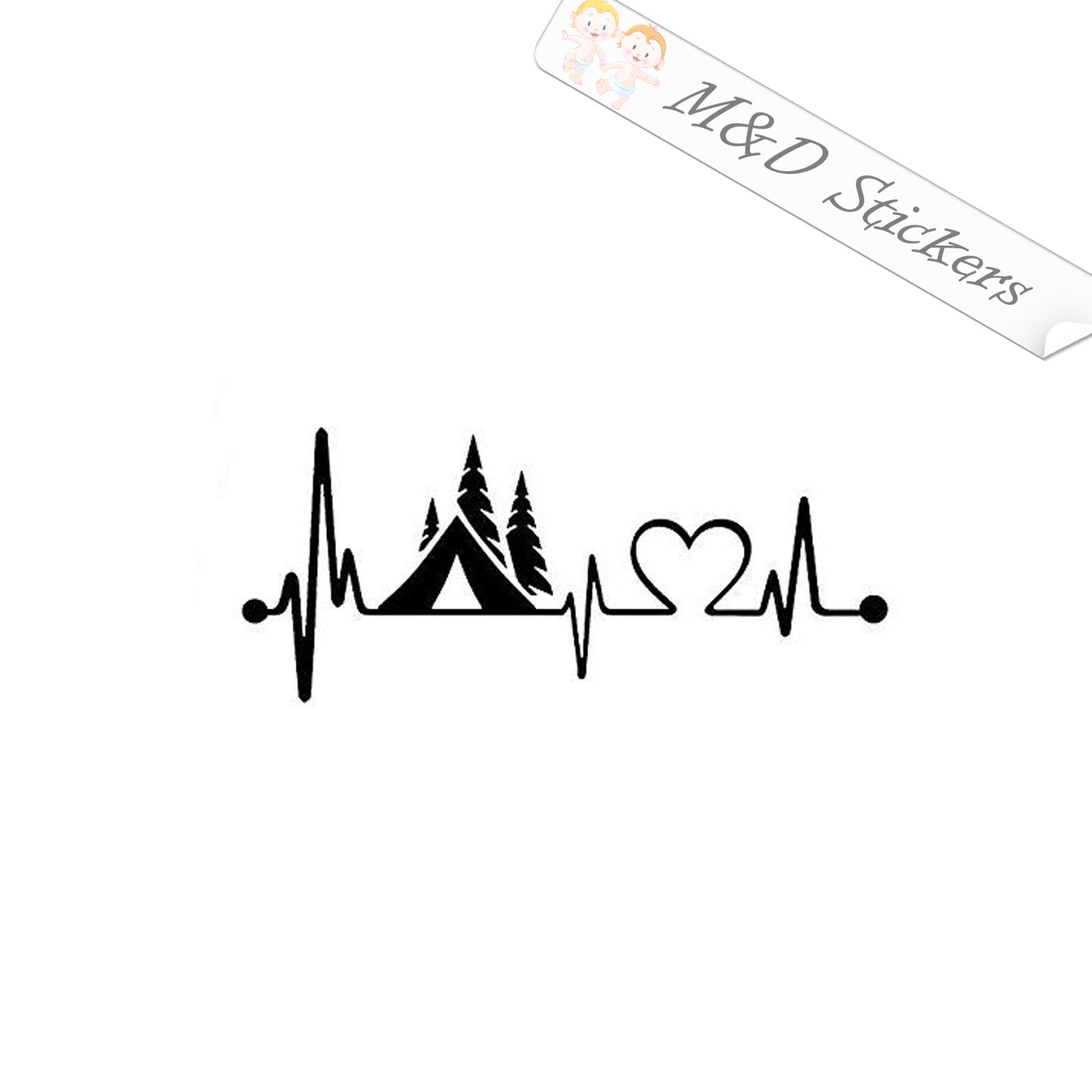 2x Camping pulse Vinyl Decal Sticker Different colors & size for Cars/Bikes/Windows