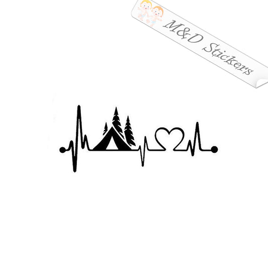 2x Camping pulse Vinyl Decal Sticker Different colors & size for Cars/Bikes/Windows