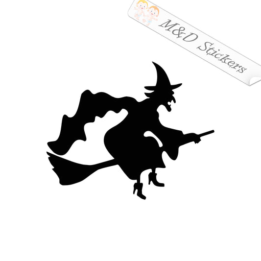 2x The witch on the broom Vinyl Decal Sticker Different colors & size for Cars/Bikes/Windows