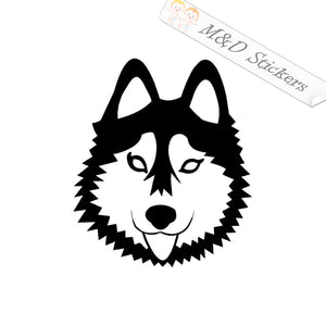 2x Husky Dog Vinyl Decal Sticker Different colors & size for Cars/Bikes/Windows