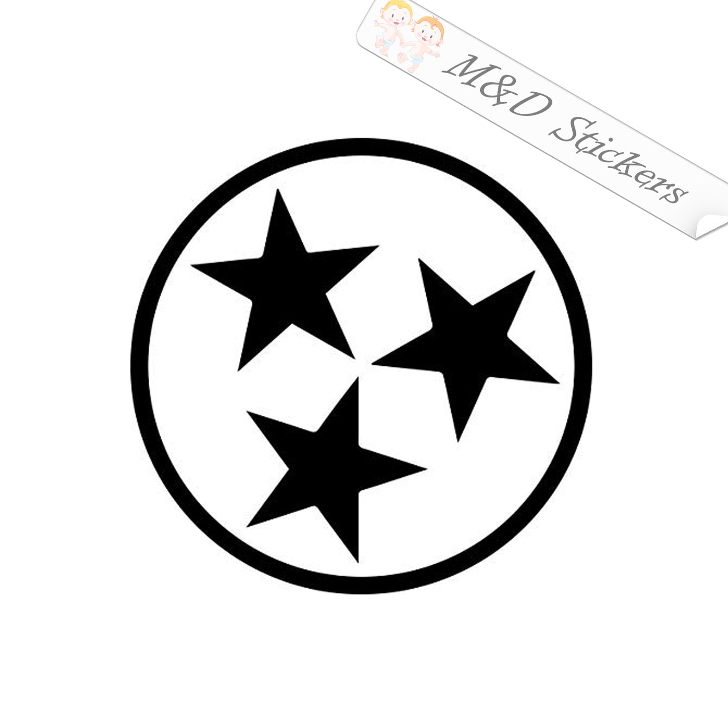 2x Tennessee State Flag Vinyl Decal Sticker Different colors & size for Cars/Bikes/Windows