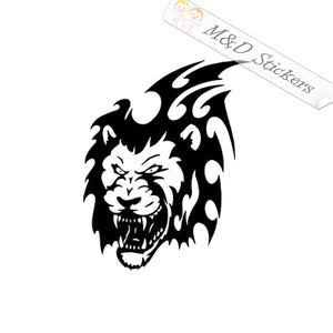 2x Lion in flame Vinyl Decal Sticker Different colors & size for Cars/Bikes/Windows