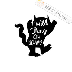 2x Wild Things on board Vinyl Decal Sticker Different colors & size for Cars/Bikes/Windows