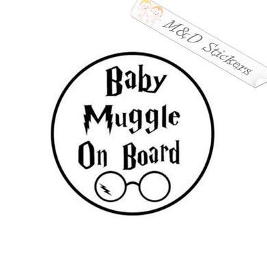 2x Baby muggle on board Vinyl Decal Sticker Different colors & size for Cars/Bikes/Windows
