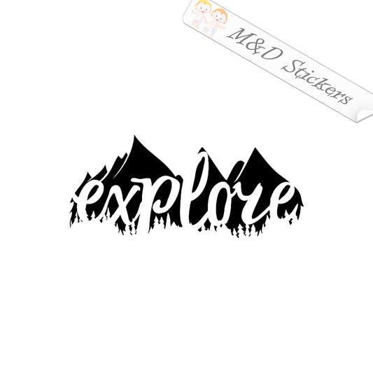2x Explore mountains nature Vinyl Decal Sticker Different colors & size for Cars/Bikes/Windows