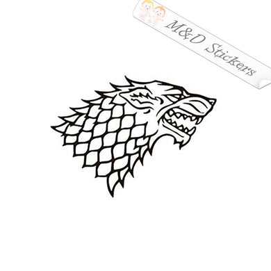 2x Stark wolf Game of Thrones Vinyl Decal Sticker Different colors & size for Cars/Bikes/Windows