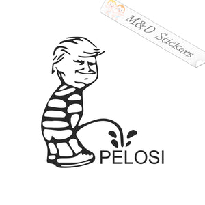 2x Trump peeing on Pelosi Vinyl Decal Sticker Different colors & size for Cars/Bikes/Windows