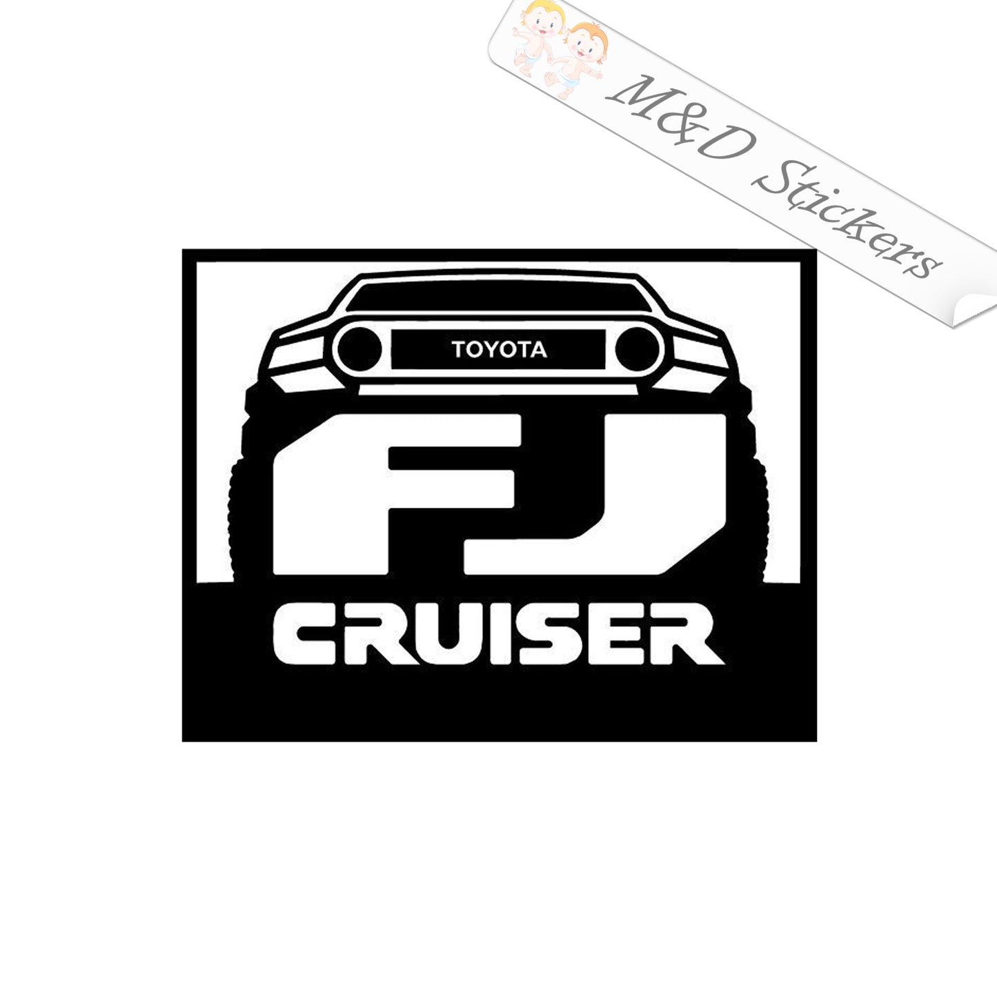 2x Toyota FJ Cruiser Vinyl Decal Sticker Different colors & size for Cars/Bikes/Windows