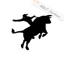 2x Bull rider Vinyl Decal Sticker Different colors & size for Cars/Bikes/Windows