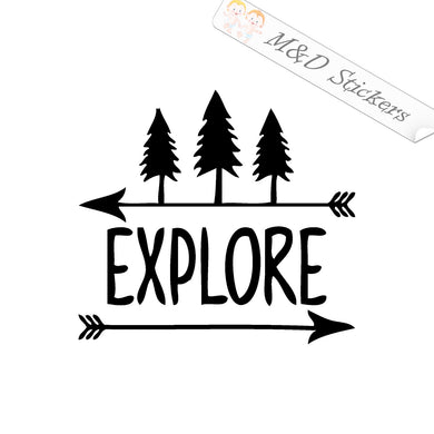 2x Explore mountains nature Vinyl Decal Sticker Different colors & size for Cars/Bikes/Windows