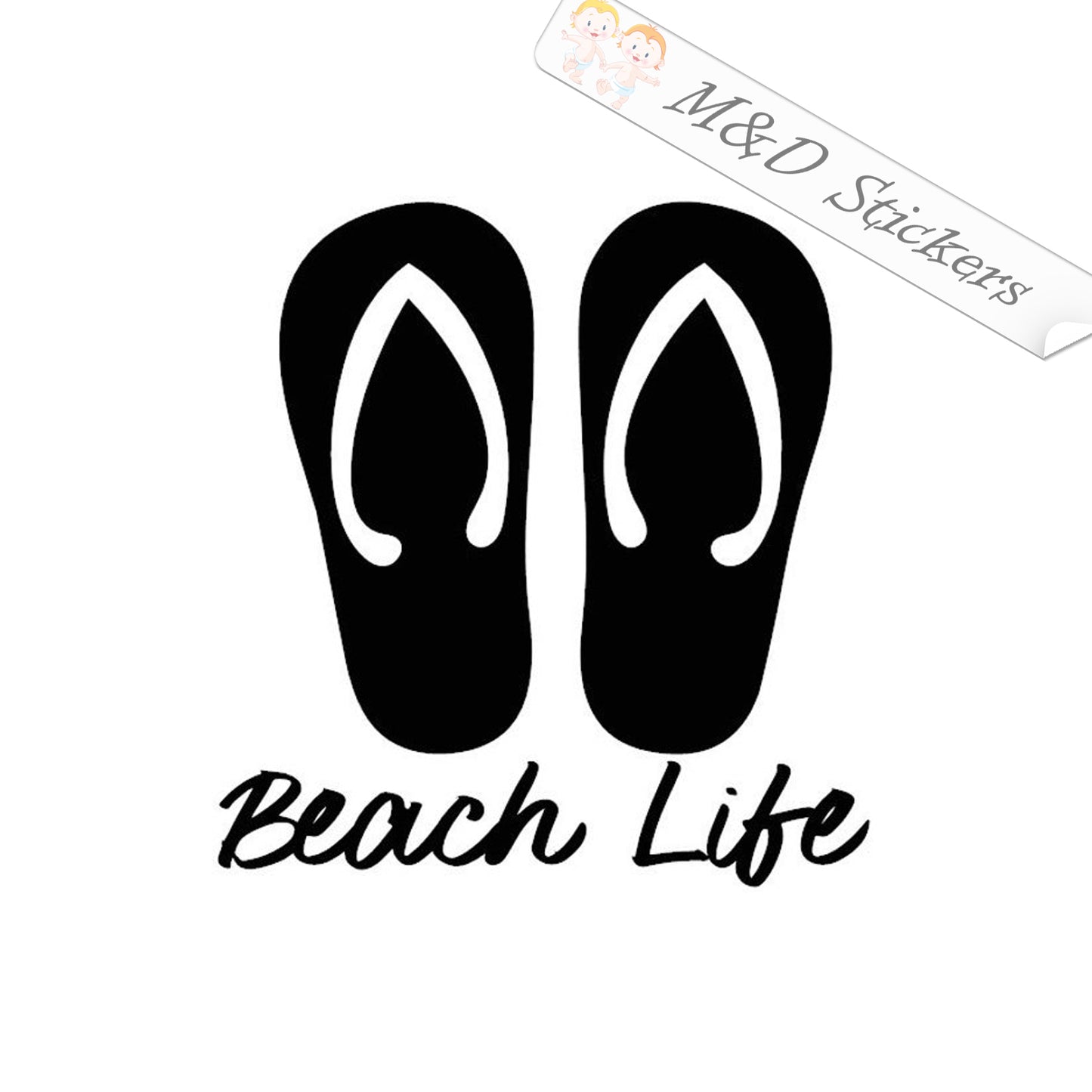 2x Beach life Vinyl Decal Sticker Different colors & size for Cars/Bikes/Windowsills