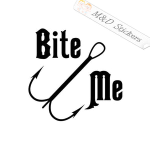 2x Bite me hook Decal Sticker Different colors & size for Cars/Bikes/Windows