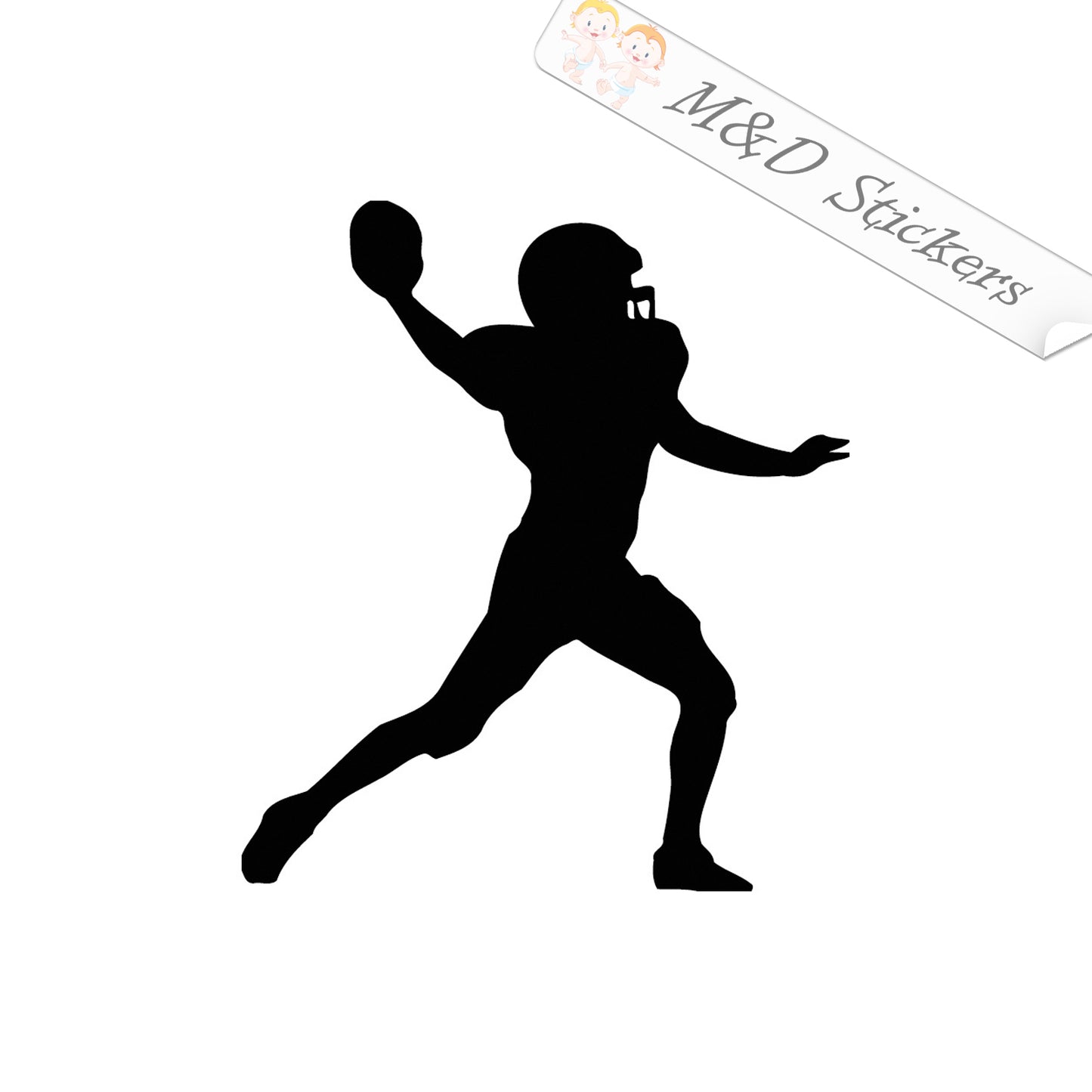 2x Football player Vinyl Decal Sticker Different colors & size for Cars/Bikes/Windows