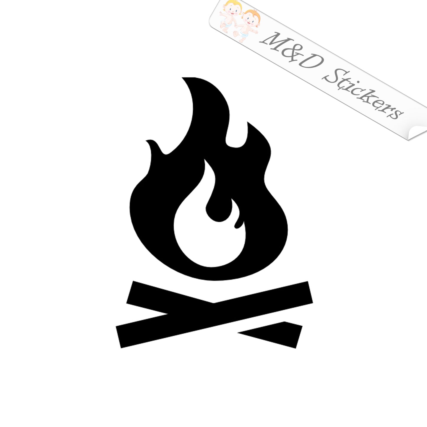 2x Camp fire Vinyl Decal Sticker Different colors & size for Cars/Bikes/Windows