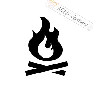 2x Camp fire Vinyl Decal Sticker Different colors & size for Cars/Bikes/Windows