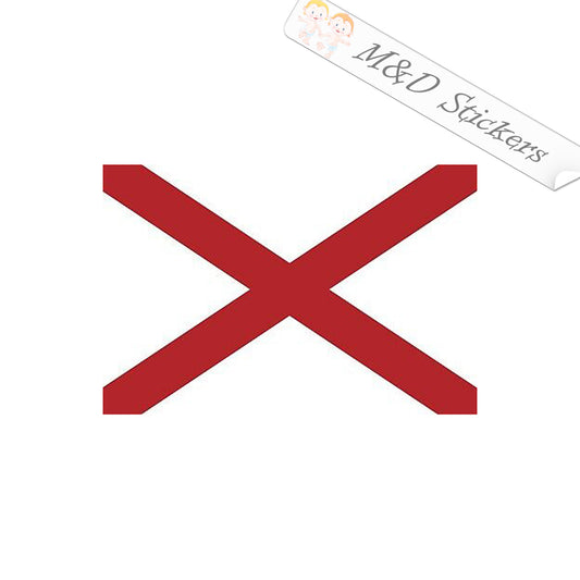 2x Alabama State Flag Vinyl Decal Sticker Different colors & size for Cars/Bikes/Windows