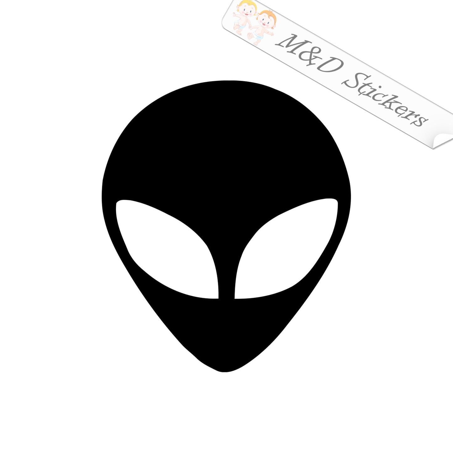2x Alien Vinyl Decal Sticker Different colors & size for Cars/Bikes/Windows