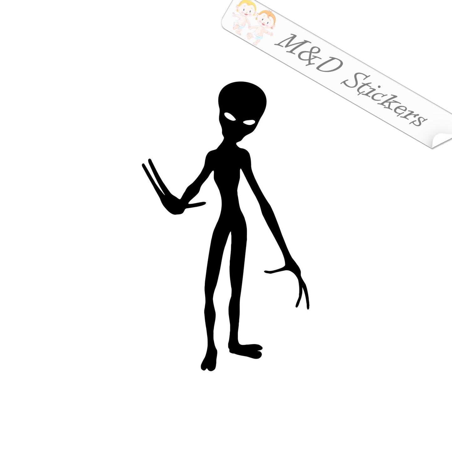 2x Alien Vinyl Decal Sticker Different colors & size for Cars/Bikes/Windows