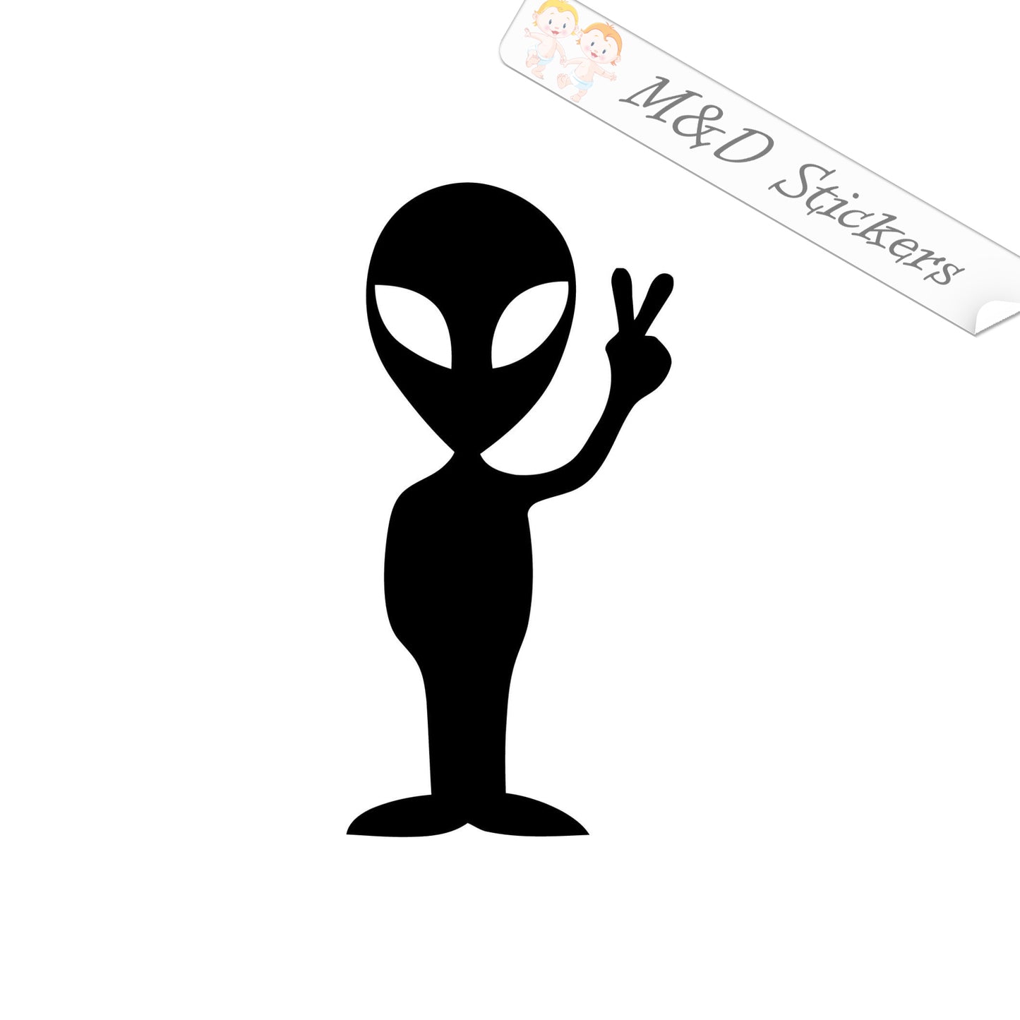 2x Alien Vinyl Decal Sticker Different colors & size for Cars/Bikes/Windows