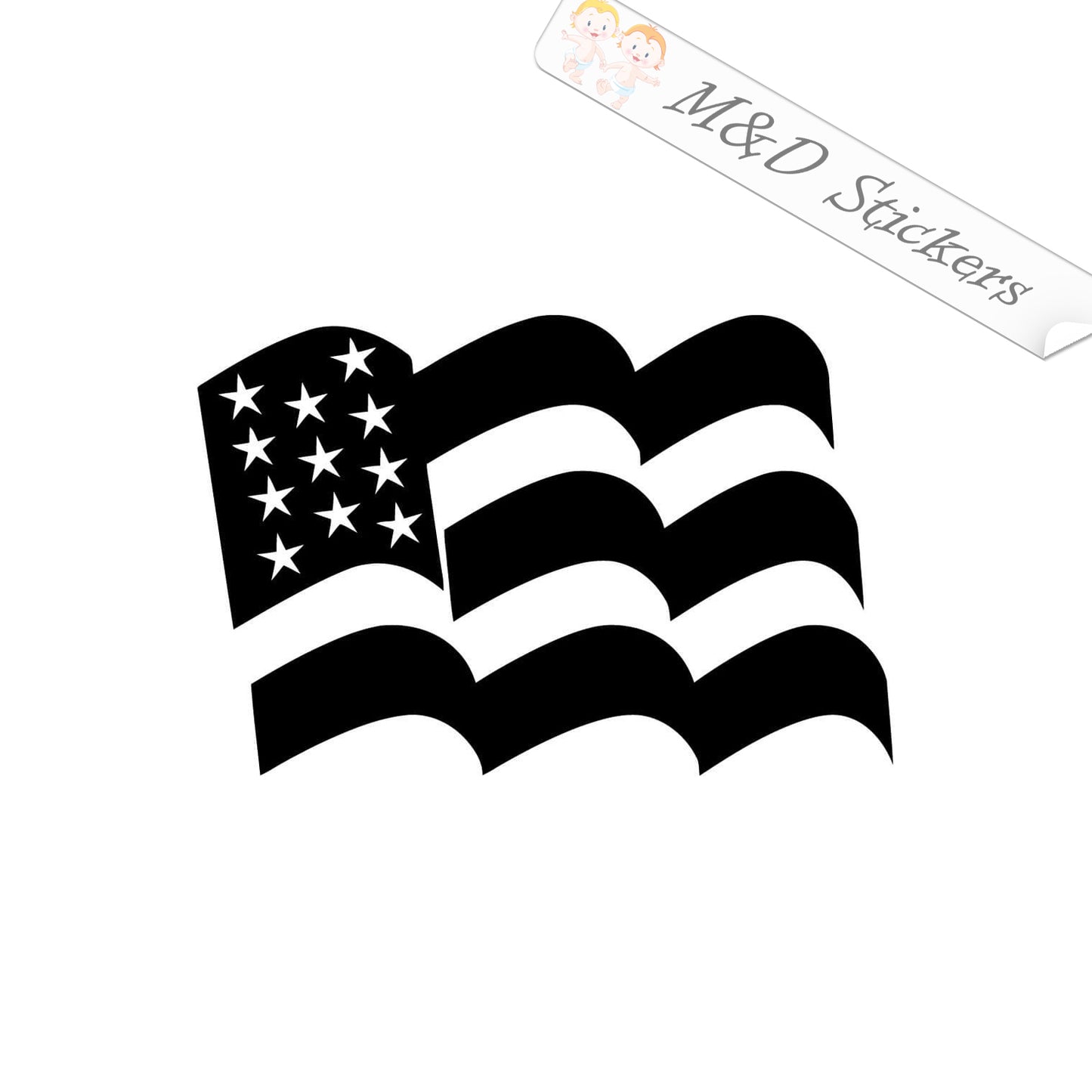 2x American Flag Vinyl Decal Sticker Different colors & size for Cars/Bikes/Windows