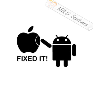 2x Android fixing Apple Vinyl Decal Sticker Different colors & size for Cars/Bikes/Windows